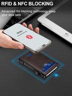 Cartera para hombres RFID con 2 ventanas de identificación y clip p...