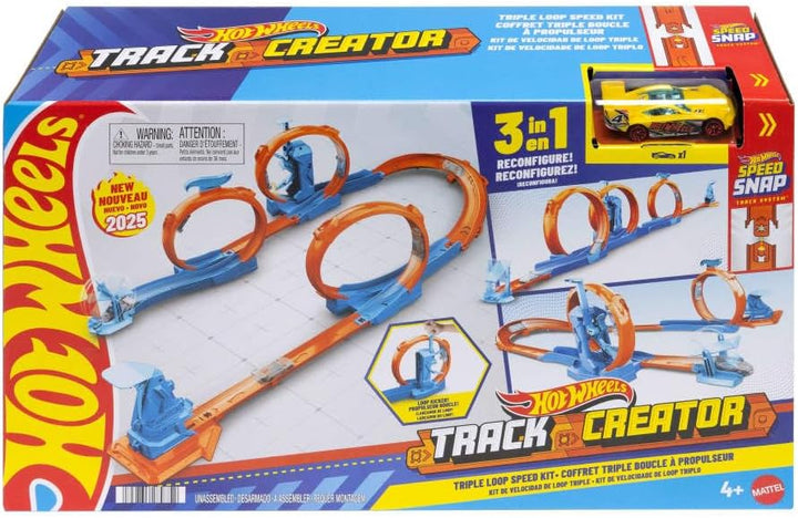 Conjunto de pista de juguete de autos Hot Wheels, paquete de triple...