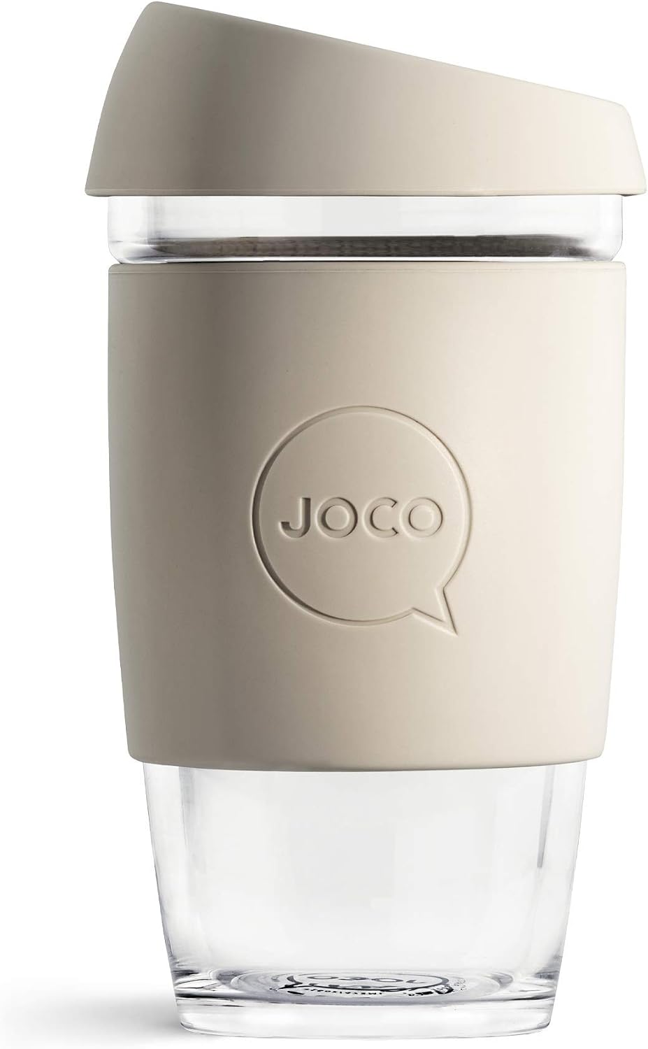 JOCO Taza de 16 oz - Vaso clásico reutilizable de vidrio de borosilicato ecológico - (Sandstone)