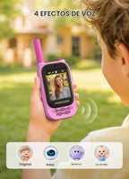 FOREDOM Radio de Video Recargable: Walkie Talkies para Niños, Alcance Largo para Niños y Niñas