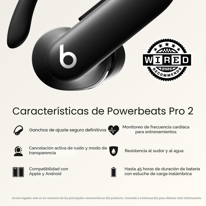 Beats PowerBeats Pro 2 - Auriculares inalámbricos de entrenamiento...