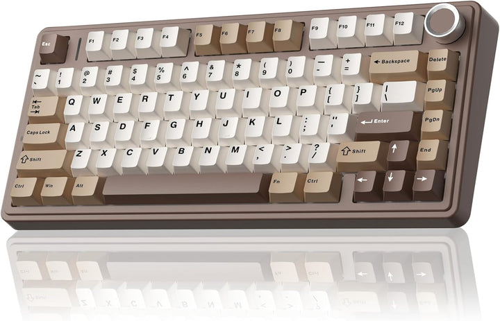 AULA Teclado mecánico inalámbrico F75 75%, teclado cremoso intercam...