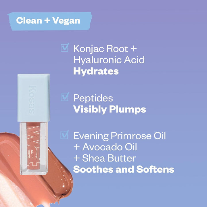 Kosas Wet Lip Oil Gloss - Tratamiento hidratante para dar volumen a...