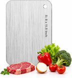 Katori Tablas de cortar de titanio para cocina, juego de tablas de cortar de titanio 100% puro, tabla de cortar de titanio de doble cara no tóxica, tablas de cortar de metal aptas para lavavajillas