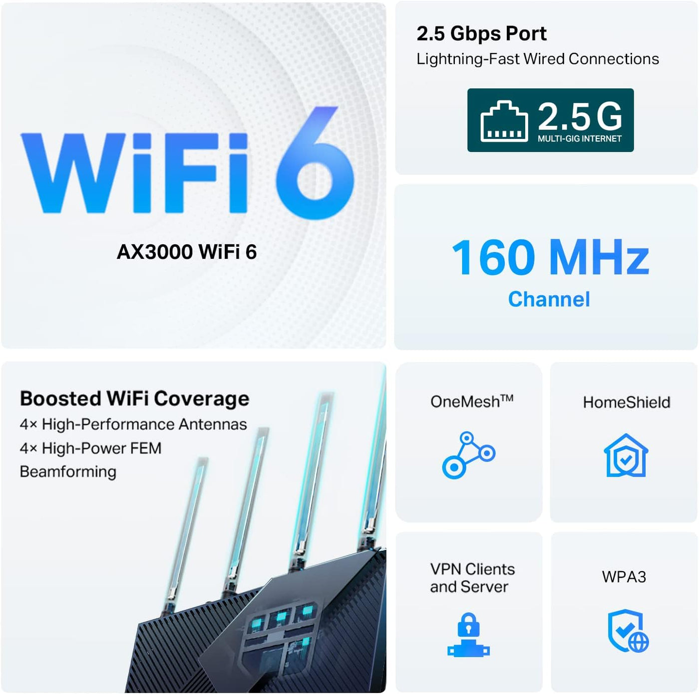 TP-Link Router AX3000 Pro WiFi 6 (Archer AX55 Pro) - Internet inalá...
