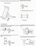 Soporte universal para tableta de coche con ranura para CD para iPad y teléfono de 4 a 13 pulgadas, soporte universal para tableta con rotación de 360 grados para iPad Pro 12.9 11 10.5 9.7, iPad Air Mini 5 4 3 2 1, Samsung Galaxy Tabs, iPhone, etc