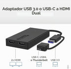 Adaptador USB C, USB 3.0 a HDMI dual para monitores duales