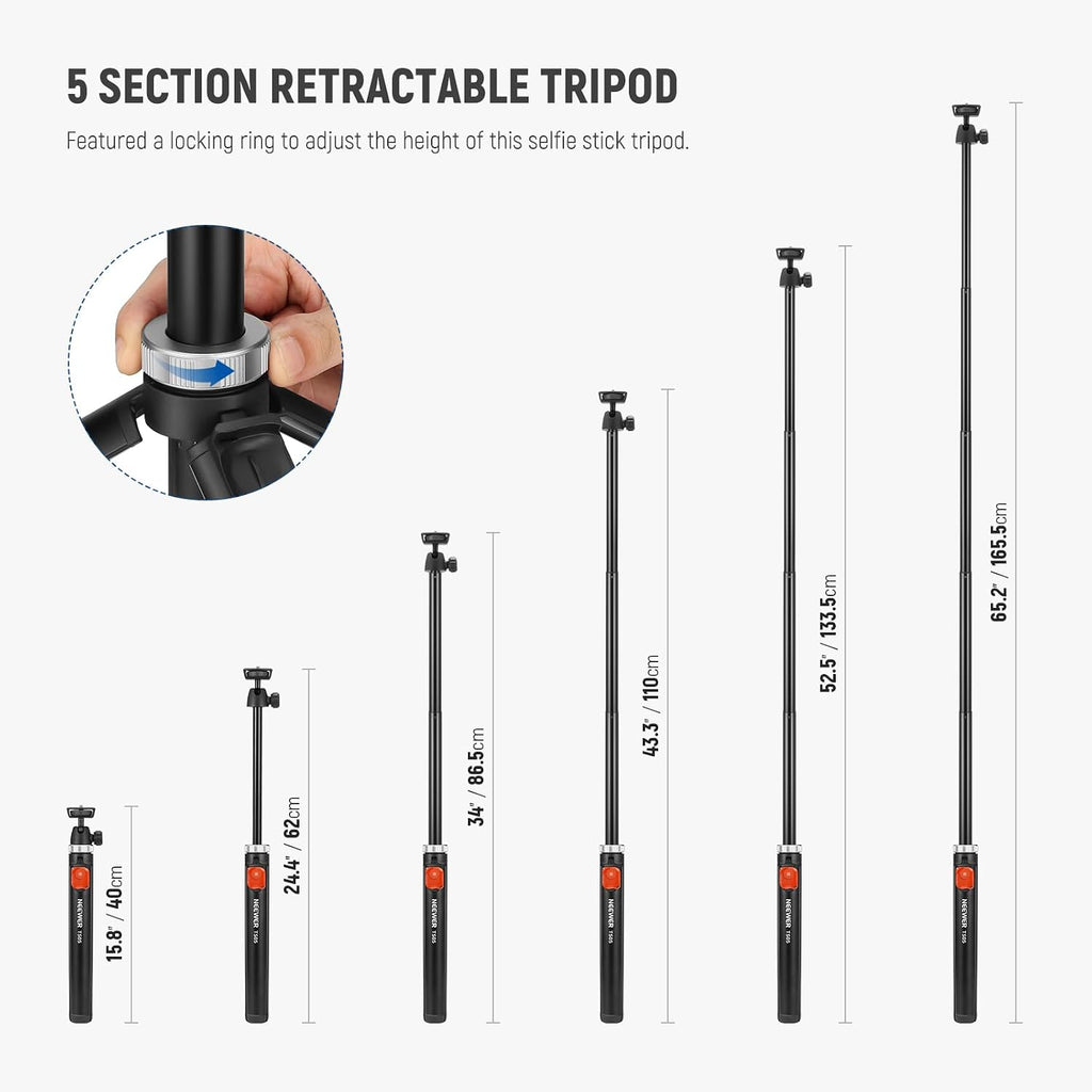 NEEWER Trípode para teléfono celular y cámara con control remoto y soporte