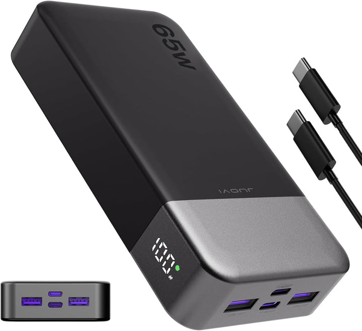 JUOVI Cargador portátil de 65 W, banco de energía de 20000 mAh, com...
