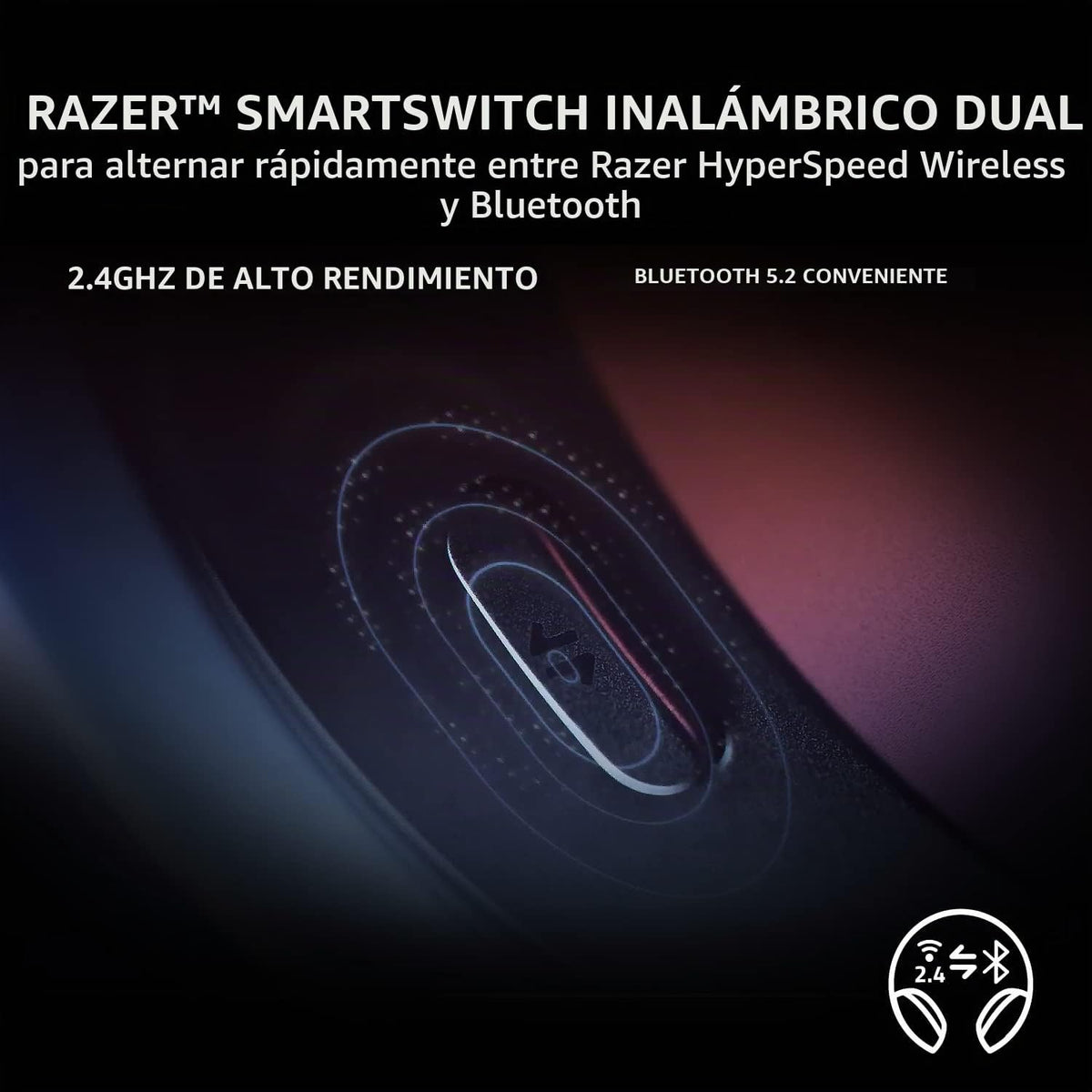 Razer Barracuda Wireless Gaming & Mobile Headset, 2.4GHz + Bluetooth, negro