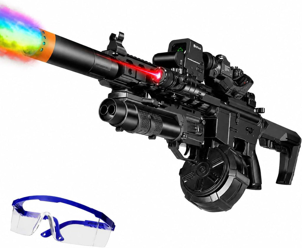 Gel Splat Blaster - Tamaño grande de 32 pulgadas - Luz LED - Accesorios ricos - Modo automático y manual - Batería recargable modular de 7.4 V - para mayores de 15 años