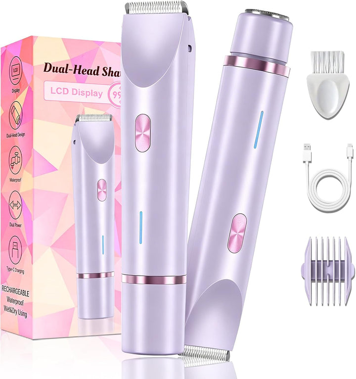 Debark Recortadora de bikini 2 en 1 para mujer, maquinilla de afeit...