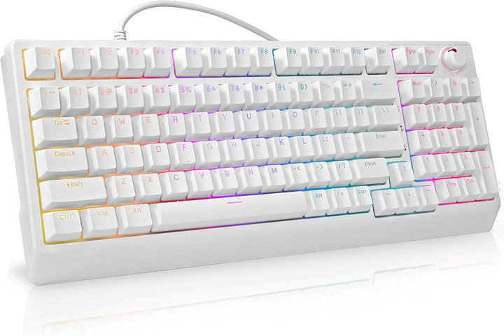 HUO JI Teclado mecánico para juegos con cable, 17 modos retroilumin...