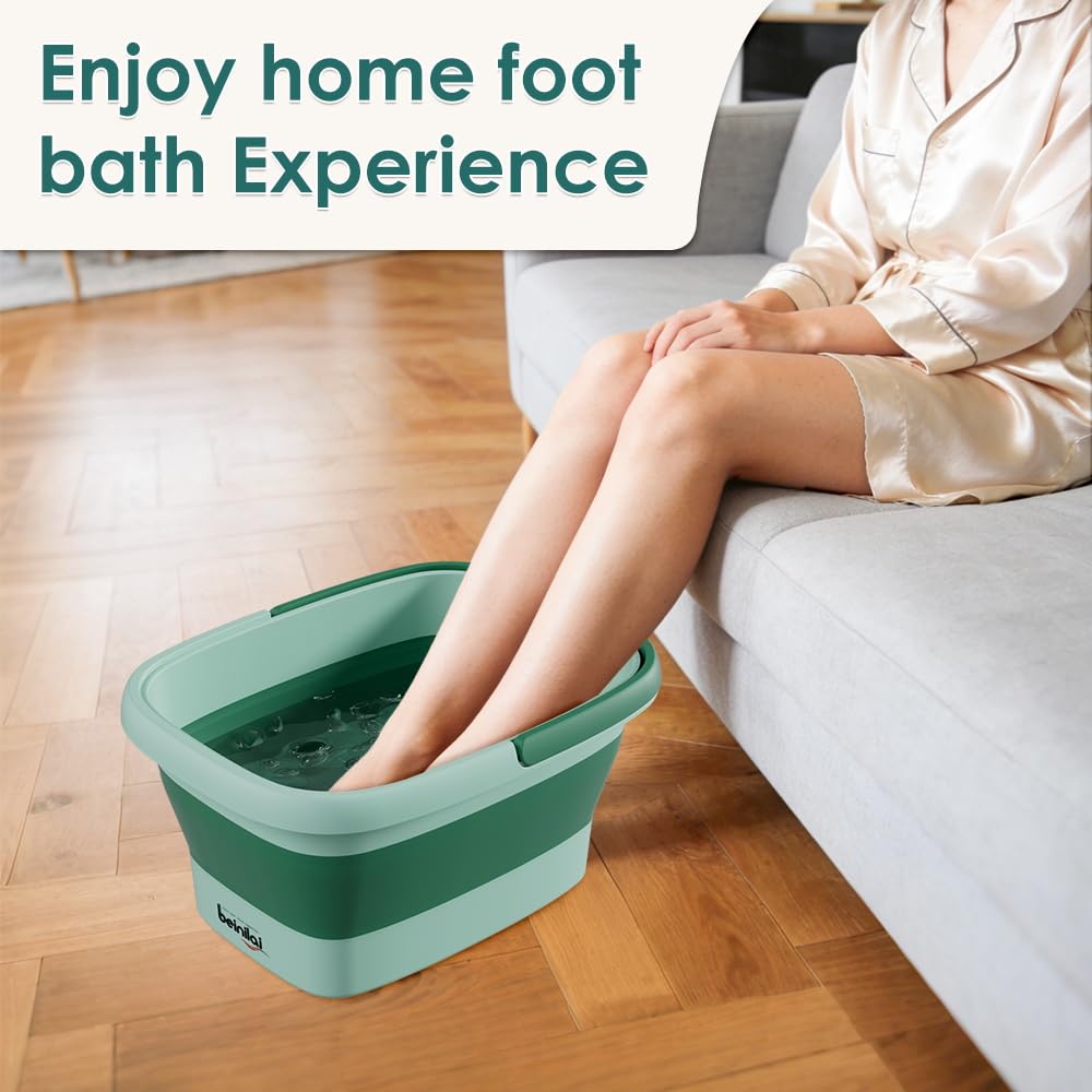 Lavabo plegable para remojar los pies, spa de pies de pedicura, bañ...