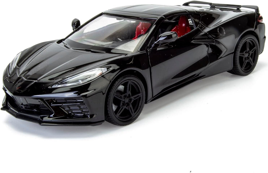 Motormax 2020 Chevrolet Corvette C8 Stingray 1:24 Diecast Black All Star Toys Exclusivo