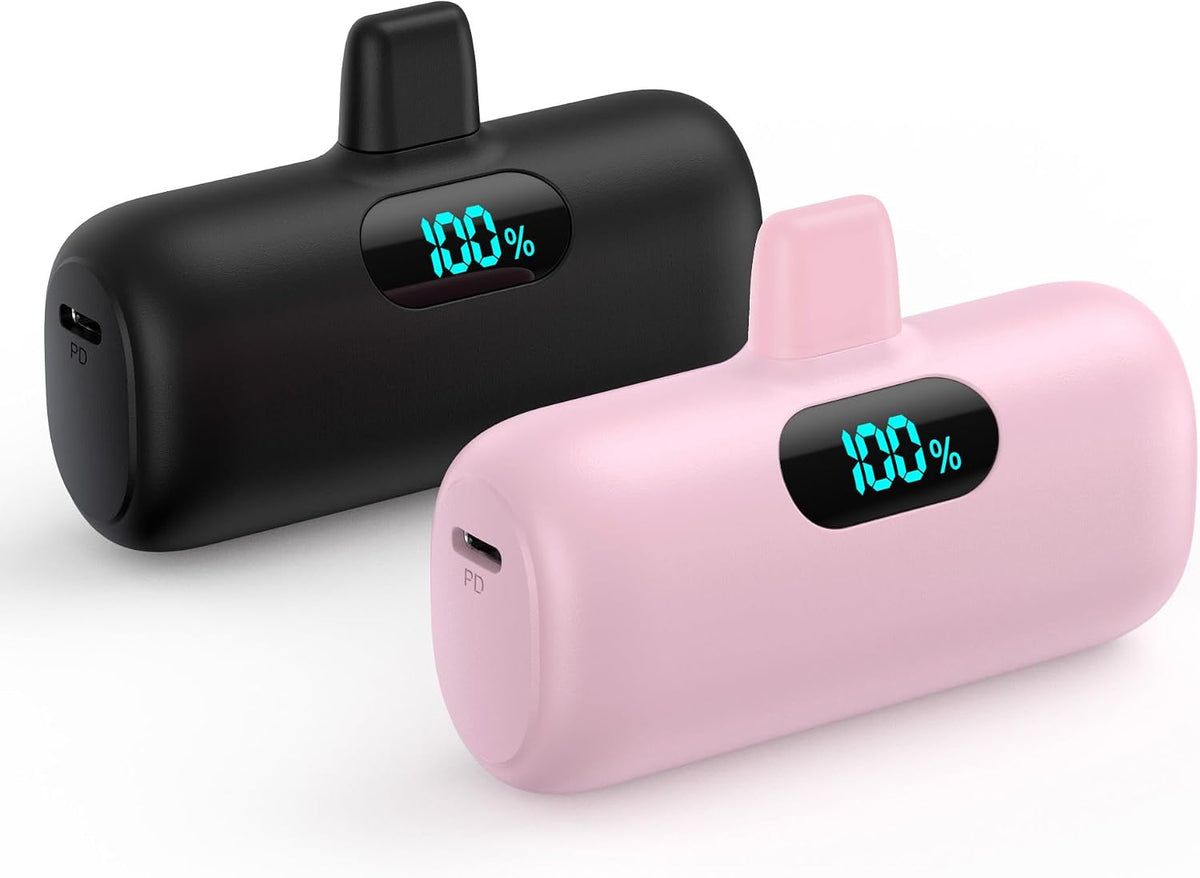 [Paquete de 2] Mini cargador portátil de 5000 mAh, ultra compacto d...