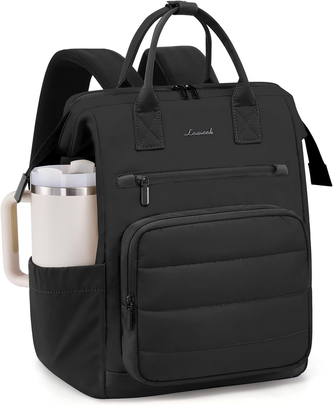 LOVEVOOK Mochila acolchada para laptop para mujer, mochila de traba...
