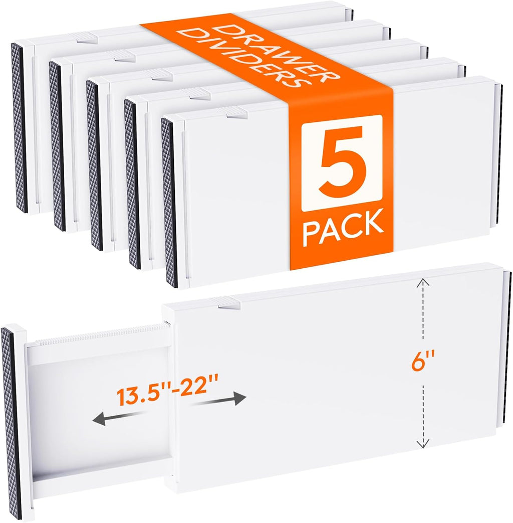Lifewit Divisores de cajones mejorados de 6 pulgadas de alto