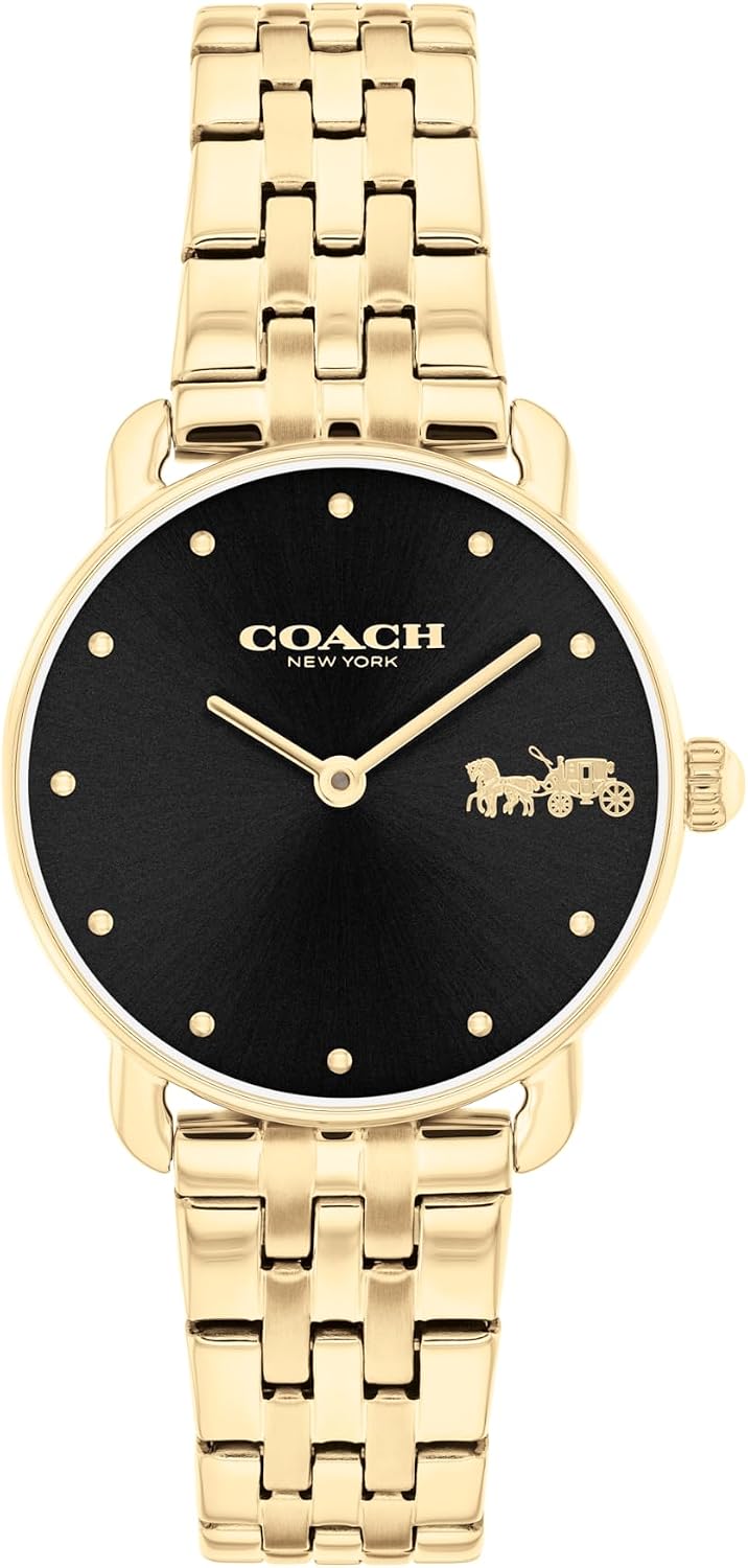 COACH Reloj de cuarzo para mujer Elliot 2H - Brazalete de acero inoxidable - Resistente al agua hasta 3 ATM/30 metros - Moda premium - Diseño clásico y minimalista para uso diario - Regalo para ella - 28 mm