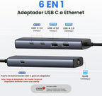 UGREEN USB C a Ethernet adaptador, 10Gbps Data puerto 5-en-1 Hub Ethernet