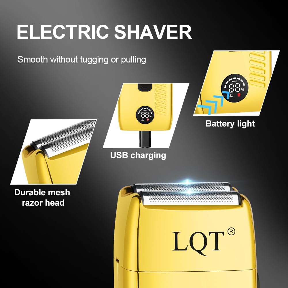 LQT - Cortapelos para hombres, con pantalla LED, 4 piezas, inalámbr...