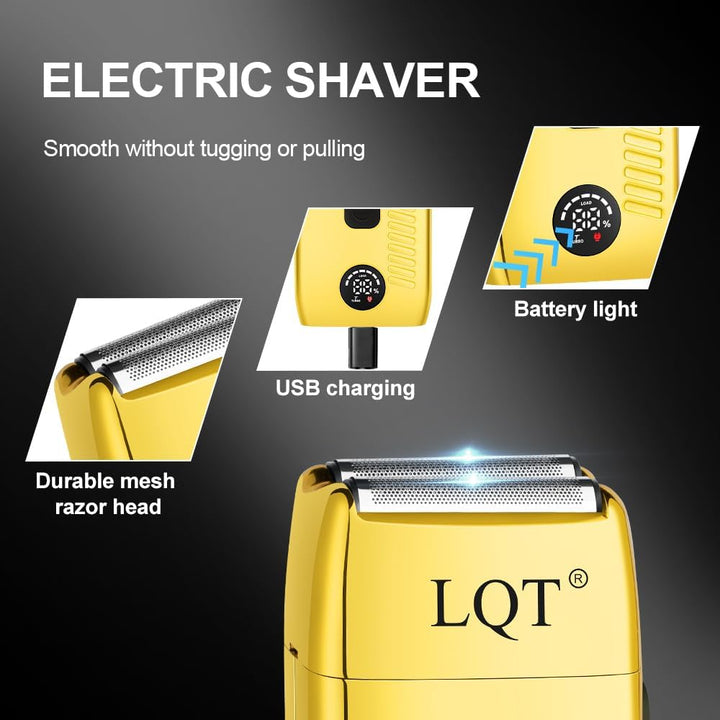 LQT - Cortapelos para hombres, con pantalla LED, 4 piezas, inalámbr...