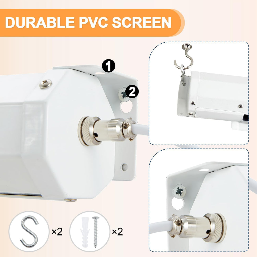 YODOLLA 120" Pantalla de Proyector Motorizada 16:9, Pantalla de...