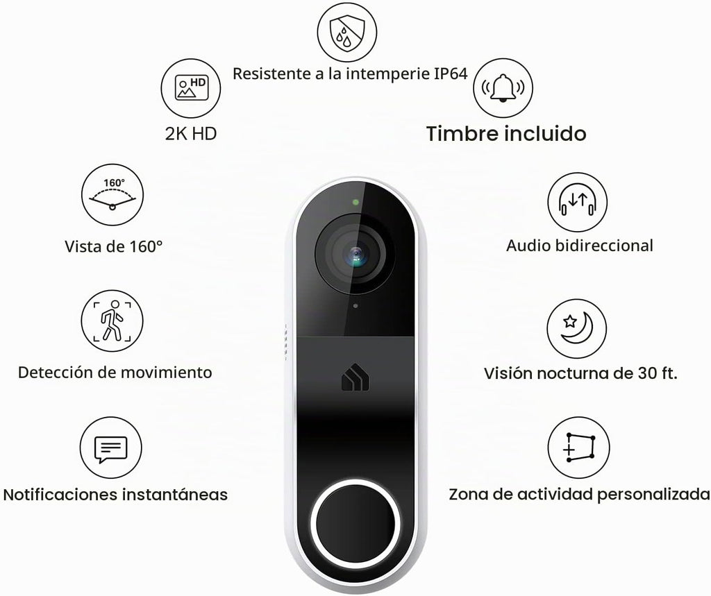 Kasa 2K Smart Video Doorbell cámara cableada con timbre, KD110