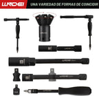 Juego de llaves de impacto de 3/8", SAE estándar (5/16 a 3/4-pulgada) Tamaño métrico (8-22mm), 95 piezas, kit profundo y poco profundo de acero CR-V, adaptadores, mango de trinquete, juego de