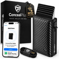 Cartera desplegable para hombre, Negro carbón, Minimalista - Capacidad para 4-6 tarjetas