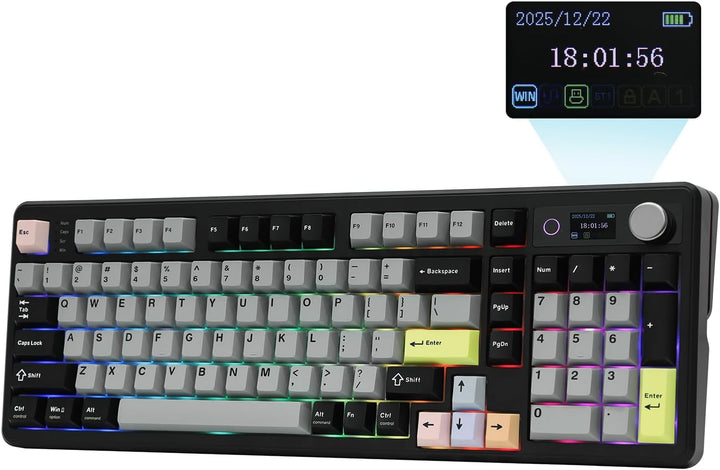 EPOMAKER TH99 PRO Teclado mecánico 96% con pantalla y perilla, 1000...