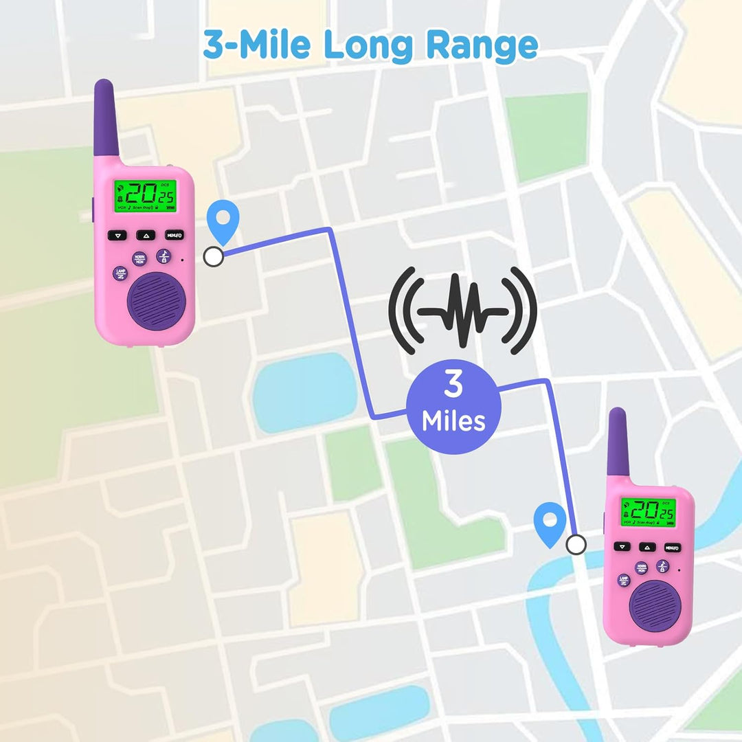 Peakeep Walkie Talkies para niños de largo alcance 3 millas, juguet...