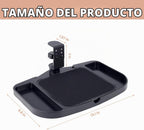 Plataforma de soporte de alfombrilla de mouse con abrazadera, altura ajustable debajo del escritorio, soporte de extensión giratoria de 360°, con 5 compartimentos de almacenamiento, ahorra