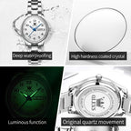 OLEVS Reloj de Lujo para Mujeres, Modo Pequeño de Muñeca, Acero Inoxidable, Reloj para Damas, Calendario