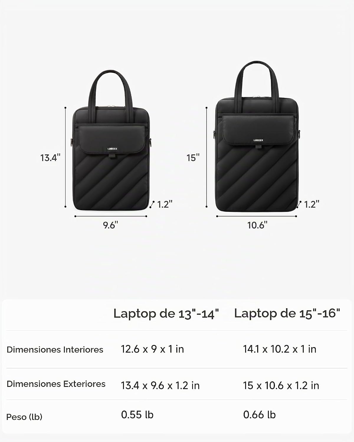 LUGGEX Funda Puffy para laptop de 13 a 14 pulgadas, fundas vertical...