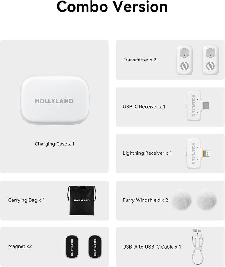 Micrófono inalámbrico Hollyland Lark A1 Mini para iPhone y Android,...