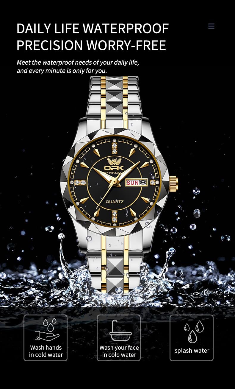 OPK Reloj de pulsera para mujer de acero inoxidable para mujer