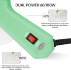 Pistola de pegamento caliente de tamaño completo ROMECH con potencia dual de 60/100 W y 21 barras de pegamento caliente (4,4 cm), pistola de pegamento industrial resistente con precalentamiento rápido