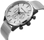 RM3435 Reloj de pulsera de lujo para hombre – Cuarzo japonés de acero inoxidable azul, resistente al agua 3 ATM – Relojes de vestir elegantes para hombre, diseño vintage, ideal como reloj para hombre