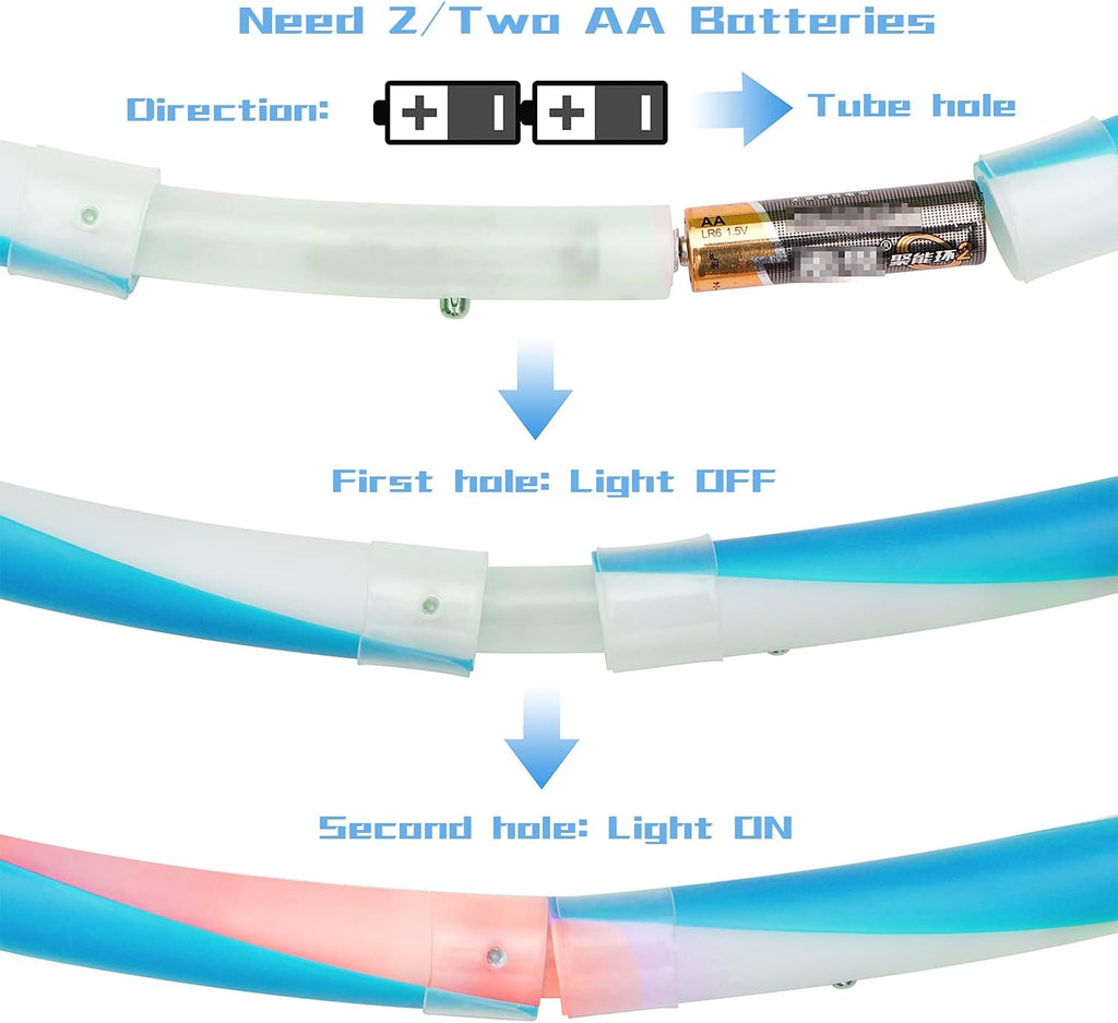 Aro LED para baile de danza con luces para niños, adultos y niños, equipo de fitness para pérdida de peso, luces de color cambiantes, regalo para hoop hooper (se requieren dos baterías AA. No incluidas)