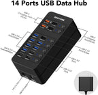 sentank, hub USB 3.0 de 14 puertos, alimentado