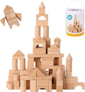 Pidoko Kids Bloques de madera, 100 piezas, bloques de construcción