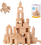 Pidoko Kids Bloques de madera, 100 piezas, bloques de construcción