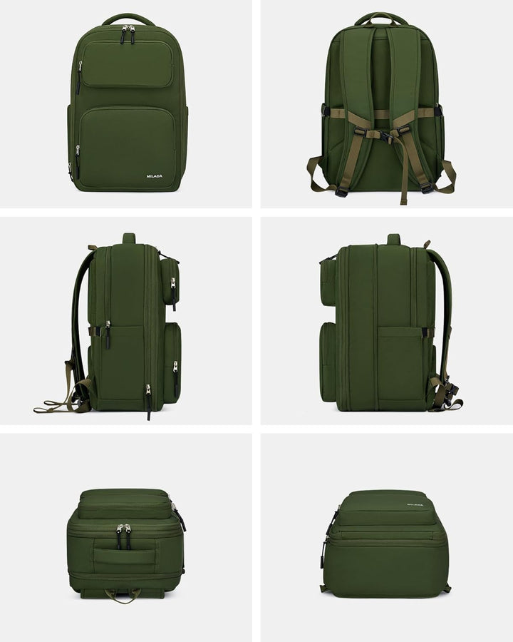 MILADA Mochila de viaje expandible de 28L a 39L, mochila de mano ap...