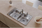Elkay Dayton - Fregadero de cocina con doble tazón de acero inoxidable de 33 x 19 x 6-7/16 pulgadas, 1 unidad