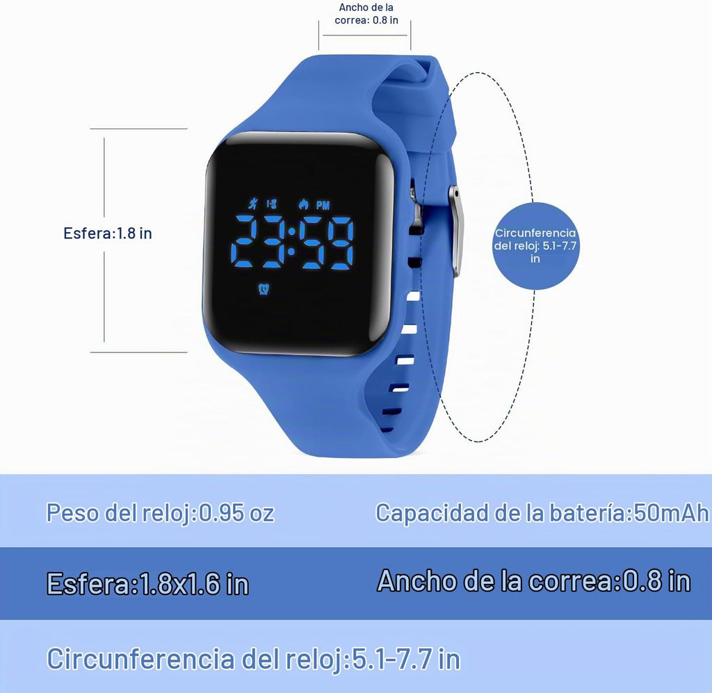 Relojes para niños y niñas, reloj deportivo digital con contador de pasos, podómetro, alarma de vibración, sin aplicación, impermeable, rastreador de fitness, reloj para niños, niñas, adolescentes