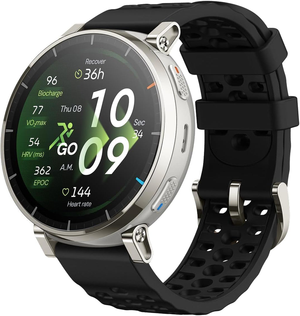 Amazfit Active 3 - Reloj inteligente, cristal de zafiro AMOLED de 1.32