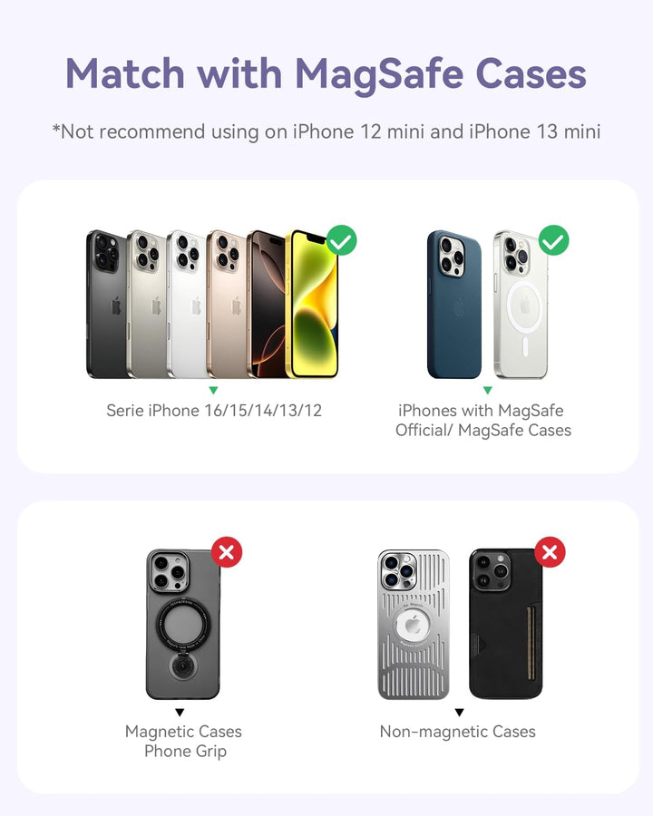 Kuulaa para MagSafe Batería Portátil 5000mAh Cargador Magnético Sli...