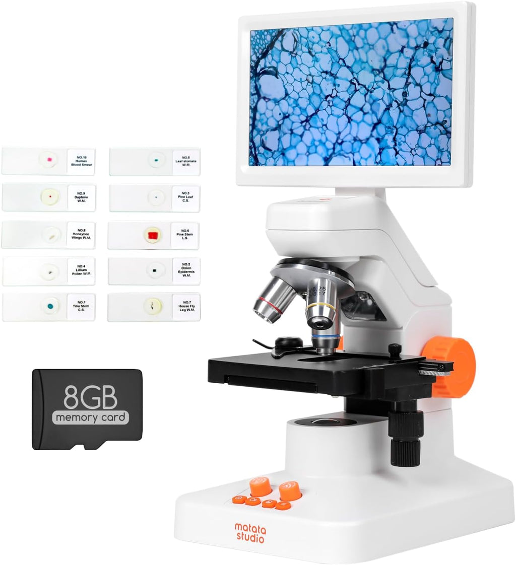 Microscopio digital MT3-4 1200X USB, pantalla de 7" para niños
