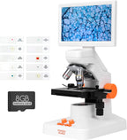 Microscopio digital MT3-4 1200X USB, pantalla de 7" para niños